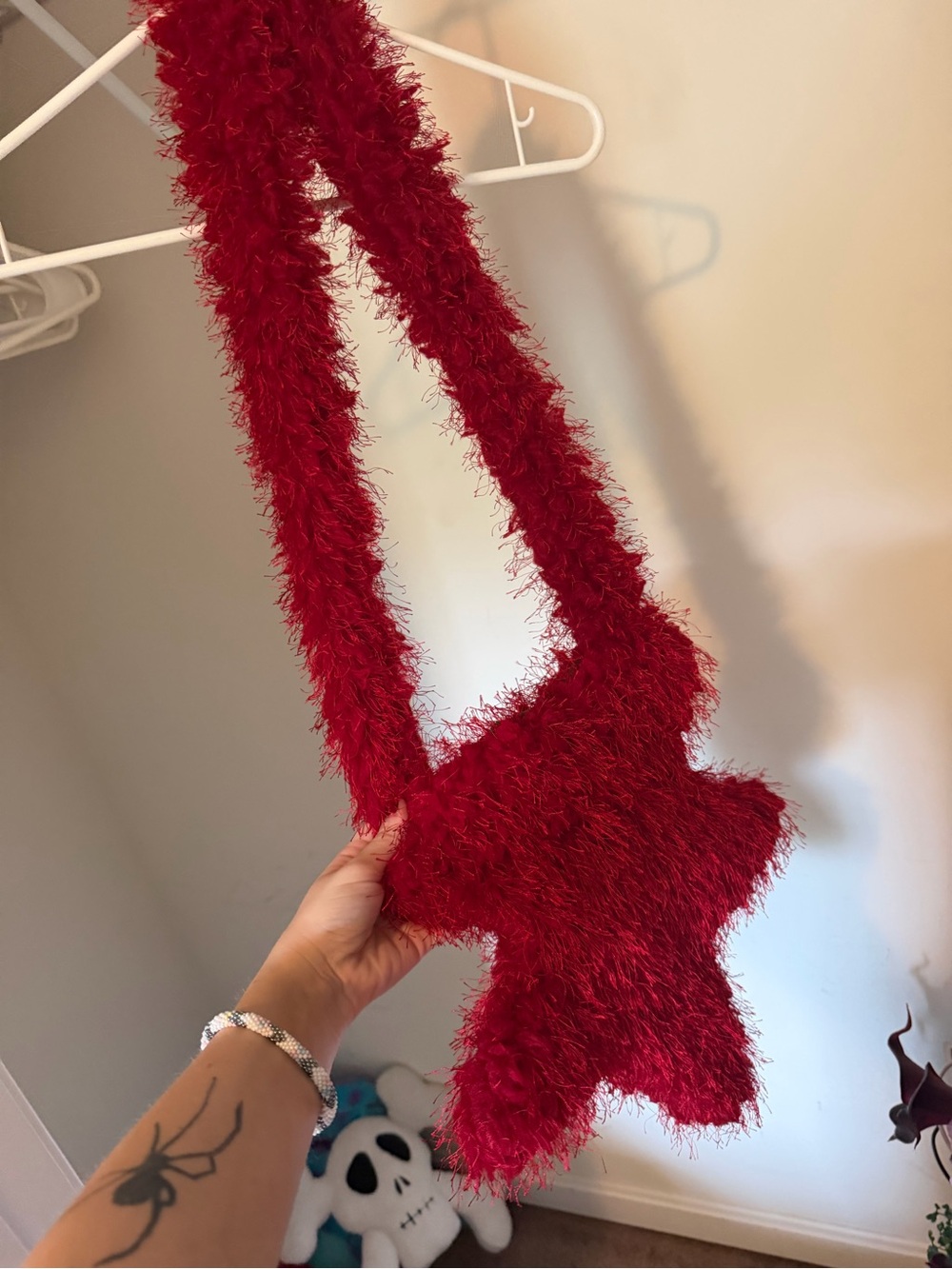 SHEIN Red Fuzzy Star Crossbody Bag